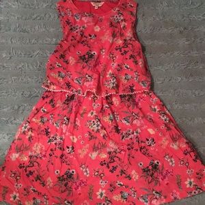 Coral Floral Dress